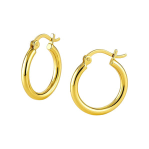 10k Yellow Gold Polished Hoop Earrings (2x15 mm) RCJ