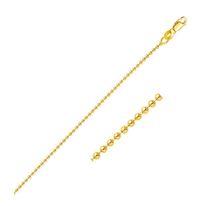 14k Yellow Gold Bead Chain 1.5mm (1.50 mm) RCJ
