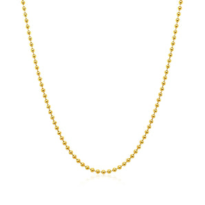 14k Yellow Gold Bead Chain 1.5mm (1.50 mm) RCJ