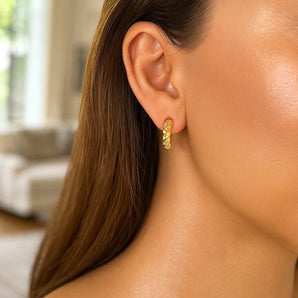 14k Yellow Gold Polished Twisted Hoop Earrings(3x11mm) RCJ