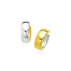 14k Two-Tone Gold Snuggable Style Earrings RCJ