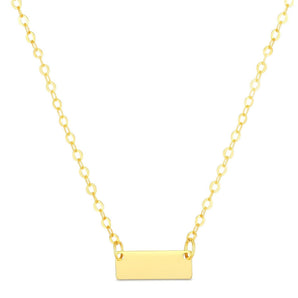 14k Yellow Gold Polished Mini Bar Necklace RCJ