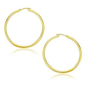 10k Yellow Gold Polished Hoop Earrings (1.5x30mm) RCJ