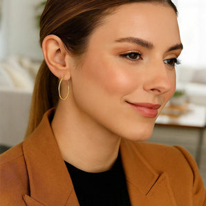 10k Yellow Gold Polished Hoop Earrings (1.5x30mm) RCJ