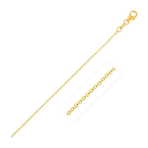 14k Yellow Gold Round Cable Link Chain (1.1 mm) RCJ