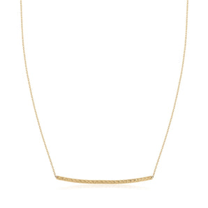 14k Yellow Gold Thin Textured Bar Necklace RCJ