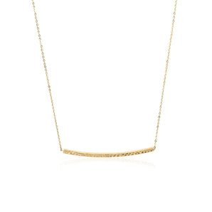 14k Yellow Gold Thin Textured Bar Necklace RCJ