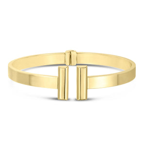 14k Yellow Gold High Polish Bar Cuff Bangle (6.00 mm) RCJ