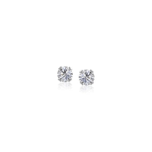 14k White Gold White Cubic Zirconia Stud Earrings(2mm) RCJ