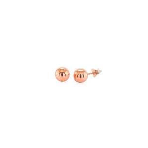 14k Rose Gold Classic Round Shape Stud Earrings (6mm) RCJ