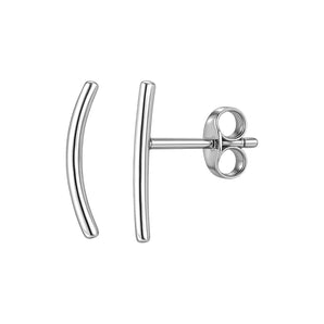 14k White Gold Curve Climber Post Earrings RCJ