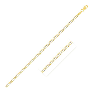 14k Two Tone Gold Pave Curb Chain (2.60 mm) RCJ