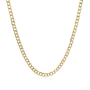 14k Two Tone Gold Pave Curb Chain (2.60 mm) RCJ