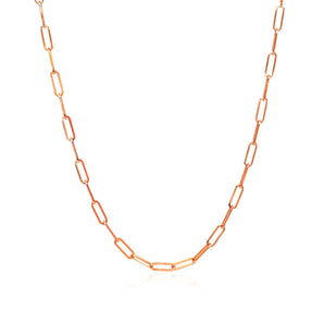 14K Rose Gold Delicate Paperclip Chain (2.10 mm) RCJ