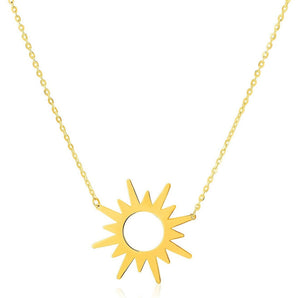 14K Yellow Gold Sunburst Necklace RCJ