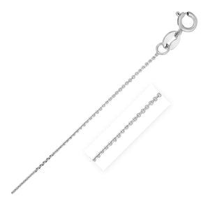 14k White Gold Diamond Cut Cable Link Chain (0.68 mm) RCJ