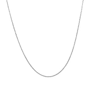14k White Gold Diamond Cut Cable Link Chain (0.68 mm) RCJ