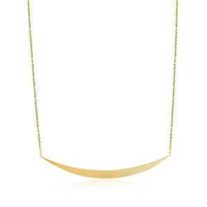 14k Yellow Gold Necklace with Polished Curved Bar Pendant RCJ