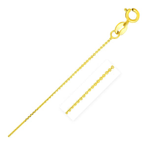 14k Yellow Gold Diamond Cut Cable Link Chain (0.68 mm) RCJ