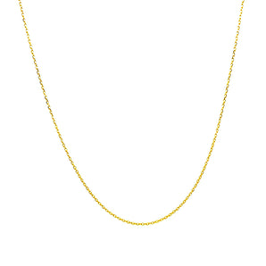 14k Yellow Gold Diamond Cut Cable Link Chain (0.68 mm) RCJ