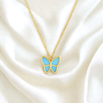 Butterfly Turquoise Paste Necklace roteirojewelry