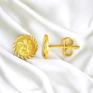 Round Angel Post Earrings