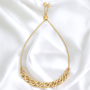 Adjustable 14k Gold Chain Bracelet - Roteiro Jewelry