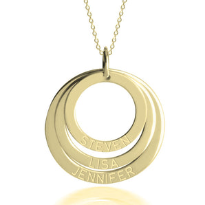 Personalized Engraved Mother Necklace in 14K Gold with Adjustable Box Chain