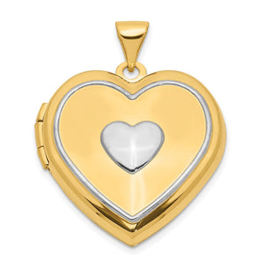 Two-Tone with White Rhodium Heart Locket