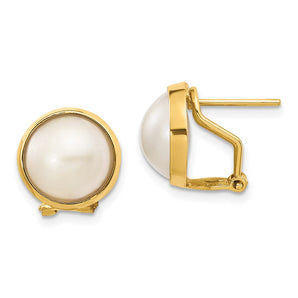 Pearl Omega Back Earrings