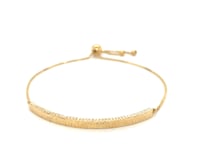 14k Gold Curved Bar Lariat Style Bracelet - Roteiro Jewelry