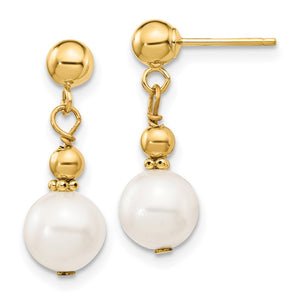 Pearl Dangle Post Earrings