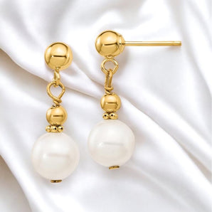 Pearl Dangle Post Earrings