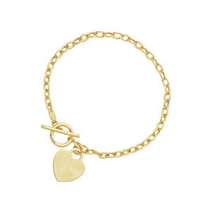 Toggle Bracelet with Heart Charm