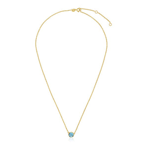 Necklace with Round Blue Topaz