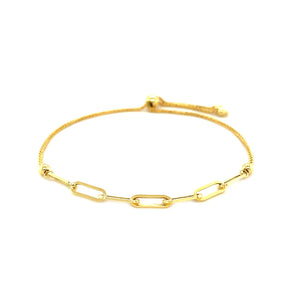 Adjustable Gold Bracelet with Paperclip Chain - Roteiro Jewelry