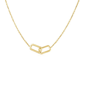 Necklace with Interlocking Petite Rectangles