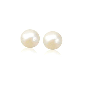 Freshwater Cultured White Pearl Stud Earrings (7.0 mm)