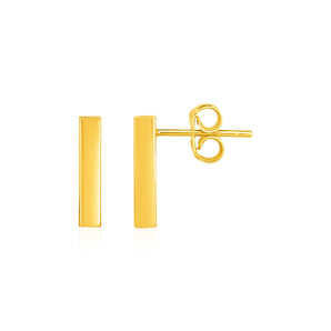 Gold Bar Post Earrings - 14k Fine Jewelry - Roteiro Jewelry