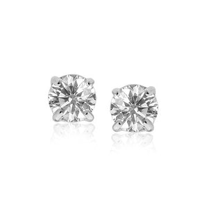 Cubic Zirconia Stud Earrings - 8.0mm Round