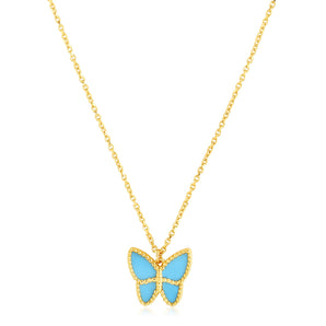 Butterfly Turquoise Paste Necklace