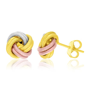 Textured Love Knot Style Earrings