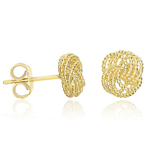 Textured Finish Love Knot Style Earrings