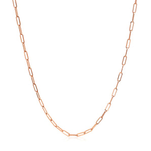 Adjustable 14k Rose Gold Paperclip Chain 1.5mm - Roteiro Jewelry