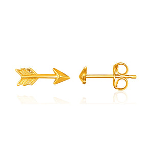 Single Post Earring with Textured Arrow