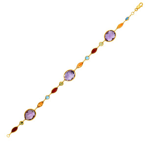 Bracelet with Multi-Colored Stones