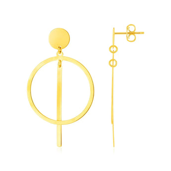 Polished Circle and Bar Earrings roteirojewelry
