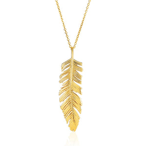 Textured Feather Necklace