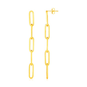 Five Link Paperclip Chain Earrings