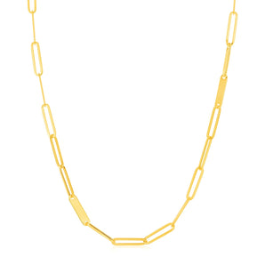 Alternating Paperclip Chain Link & Gold Bar Necklace - Roteiro Jewelry